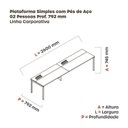 Ver imagem 3 de Estação de Trabalho Mesa Plataforma Escritório para 2 Pessoas com Caixa de Tomada PSC