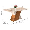 Ver imagem 5 de Mesa de Sala Jantar Rubi C/tampo Madeirado Vidro Curvo 170x90cm Cedro/off White/off White - Dj Mó