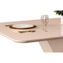 Ver imagem 7 de Mesa de Sala Jantar Rubi C/tampo Madeirado Vidro Curvo 170x90cm Cedro/off White/off White - Dj Mó