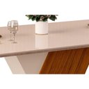 Ver imagem 6 de Mesa de Sala Jantar Rubi C/tampo Madeirado Vidro Curvo 170x90cm Cedro/off White/off White - Dj Mó