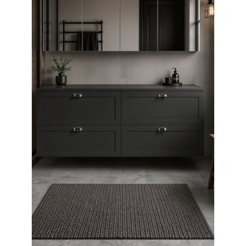 Gabinete para Banheiro com Tampo 160cm Retro MDF Grafite Milano - On Móveis