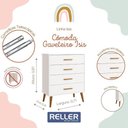 Ver imagem 2 de Jogo de Quarto Infantil Isis Guarda Roupa 4 Portas e Cômoda 4 Gavetas Branco - Reller Móveis