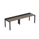 Ver imagem 1 de Estação de Trabalho Mesa Plataforma Escritório para 2 Pessoas com Caixa de Tomada Psc Cinza/Walnut/Preto