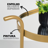 Carrinho de Chá Industrial Decorativo Dourado com Espelho - 2