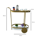 Ver imagem 4 de Carrinho de Chá Industrial Decorativo Dourado com Espelho