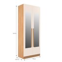 Ver imagem 3 de Guarda-Roupa Modulado 2 Portas com Espelho e 2 Gavetas San Diego Yescasa Laranja/Tauari Ambar/Off White