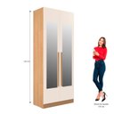Ver imagem 5 de Guarda-Roupa Modulado 2 Portas com Espelho e 2 Gavetas San Diego Yescasa Laranja/Tauari Ambar/Off White