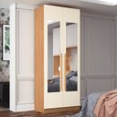 Ver imagem 1 de Guarda-Roupa Modulado 2 Portas com Espelho e 2 Gavetas San Diego Yescasa Laranja/Tauari Ambar/Off White