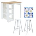 Ver imagem 1 de Bancada Cozinha Ditália + 2 Banquetas + Iluminação CD-1022 cor:branco