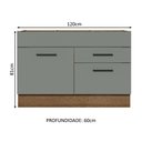 Ver imagem 3 de Balcão Gabinete de Pia Cozinha 120 x 60 cm 1 Porta 2 Gavetas Rustic/Cinza (Sem Tampo) Agata Madesa
