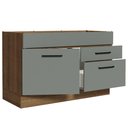 Ver imagem 6 de Balcão Gabinete de Pia Cozinha 120 x 60 cm 1 Porta 2 Gavetas Rustic/Cinza (Sem Tampo) Agata Madesa