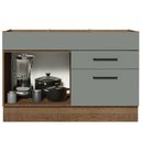 Ver imagem 4 de Balcão Gabinete de Pia Cozinha 120 x 60 cm 1 Porta 2 Gavetas Rustic/Cinza (Sem Tampo) Agata Madesa