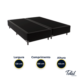 Cama Box Casal Bipartida Suede Preto - 4