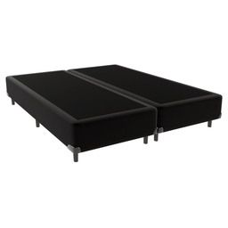 Cama Box Casal Bipartida Suede Preto - 1
