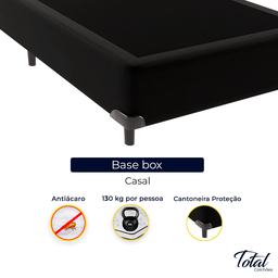 Cama Box Casal Bipartida Suede Preto - 2