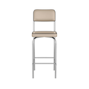 Ver imagem 7 de Kit 2 Banquetas Alta Cozinha Americana Gourmet Bar Balcão em Aço Cromado Reforçado Vintage Bege