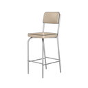 Ver imagem 5 de Kit 2 Banquetas Alta Cozinha Americana Gourmet Bar Balcão em Aço Cromado Reforçado Vintage Bege