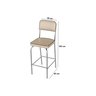 Kit 2 Banquetas Alta Cozinha Americana Gourmet Bar Balcão em Aço Cromado Reforçado Vintage Bege - 8