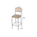 Ver mais imagens de Kit 2 Banquetas Alta Cozinha Americana Gourmet Bar Balcão em Aço Cromado Reforçado Vintage Bege