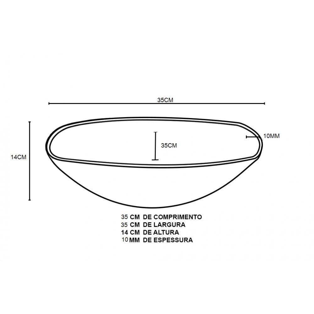 Cuba de Vidro Quadrada 35cm Prata + Valvula Click - 3