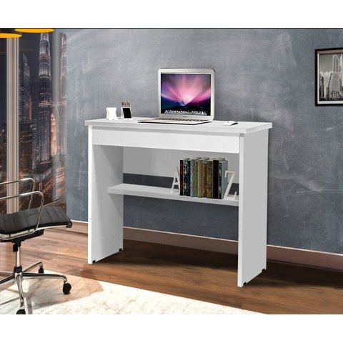 Mesa Escrivaninha para Home Office Vitória com 1 Gaveta Branco