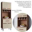 Ver imagem 4 de Armario Paneleiro 4 Portas 1 Gaveta 197x60 cm Vitoria Savana Off White Mobbs
