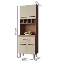 Ver imagem 3 de Armario Paneleiro 4 Portas 1 Gaveta 197x60 cm Vitoria Savana Off White Mobbs