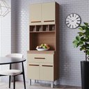 Ver imagem 2 de Armario Paneleiro 4 Portas 1 Gaveta 197x60 cm Vitoria Savana Off White Mobbs