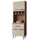 Ver imagem 1 de Armario Paneleiro 4 Portas 1 Gaveta 197x60 cm Vitoria Savana Off White Mobbs