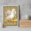 Ver imagem 1 de Quadro Country Patinhos Welcome Home 24x18cm - com Vidro:madeira Preta
