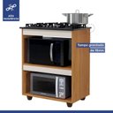 Ver imagem 3 de Balcão para Cooktop 4 Bocas 2 Nichos para Forno Turim Kaiki Móveis