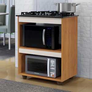 Balcão para Cooktop 4 Bocas 2 Nichos para Forno Turim Kaiki Móveis