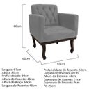 Ver imagem 6 de Kit Diva Recamier Diana 140cm Lado Esquerdo e 01 Poltrona Classic Suede Cinza - ADJ Decor