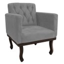 Ver imagem 4 de Kit Diva Recamier Diana 140cm Lado Esquerdo e 01 Poltrona Classic Suede Cinza - ADJ Decor
