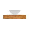 Kit Bancada Madeira Maciça Banheiro Lavabo com Cuba Branca Estilo Industrial 1,0 M X 60 Cm Marrom - 3