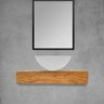 Kit Bancada Madeira Maciça Banheiro Lavabo com Cuba Branca Estilo Industrial 1,0 M X 60 Cm Marrom - 1