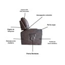 Ver imagem 2 de Poltrona Papai com Porta Copo Reclinável Massageador Courino:Tabaco