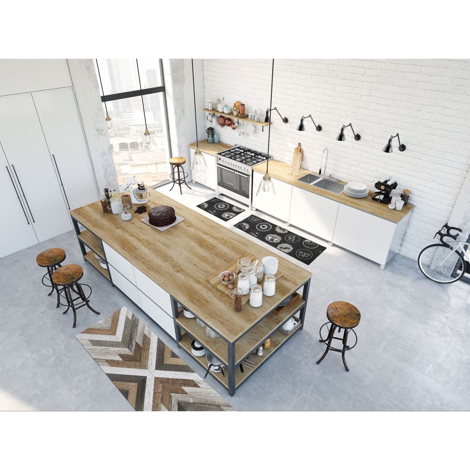 Tapete para Cozinha Cleankasa 50cm X 70cm Selos Café Kapazi - 1