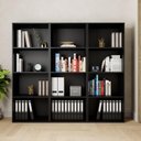 Ver imagem 1 de Estante Livros Escritório 180 cm 12 Nichos Abertos F5 Office Cor:Preto