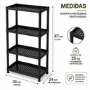 Ver imagem 7 de Prateleira Organizadora Preta 4 Bandejas Multiuso Desmontavel para Brinquedos Cozinha Lavanderia Qua