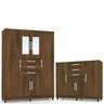 Guarda Roupas Casal Espelho 10020 E Comoda 20028 Imbuia Rustico VLR - 1