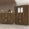 Guarda Roupas Casal Espelho 10020 E Comoda 20028 Imbuia Rustico VLR - 2