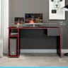Mesa Escrivaninha Computador Gamer 2 Monitores 136Cm Nicho CPU Gaveta MDP Preto Vermelho 0740 - MENU - 2