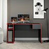 Mesa Escrivaninha Computador Gamer 2 Monitores 136Cm Nicho CPU Gaveta MDP Preto Vermelho 0740 - MENU - 1