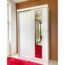 Ver imagem 2 de Guarda Roupa 2 Portas Correr Espelho 1,20m Roupeiro Branco