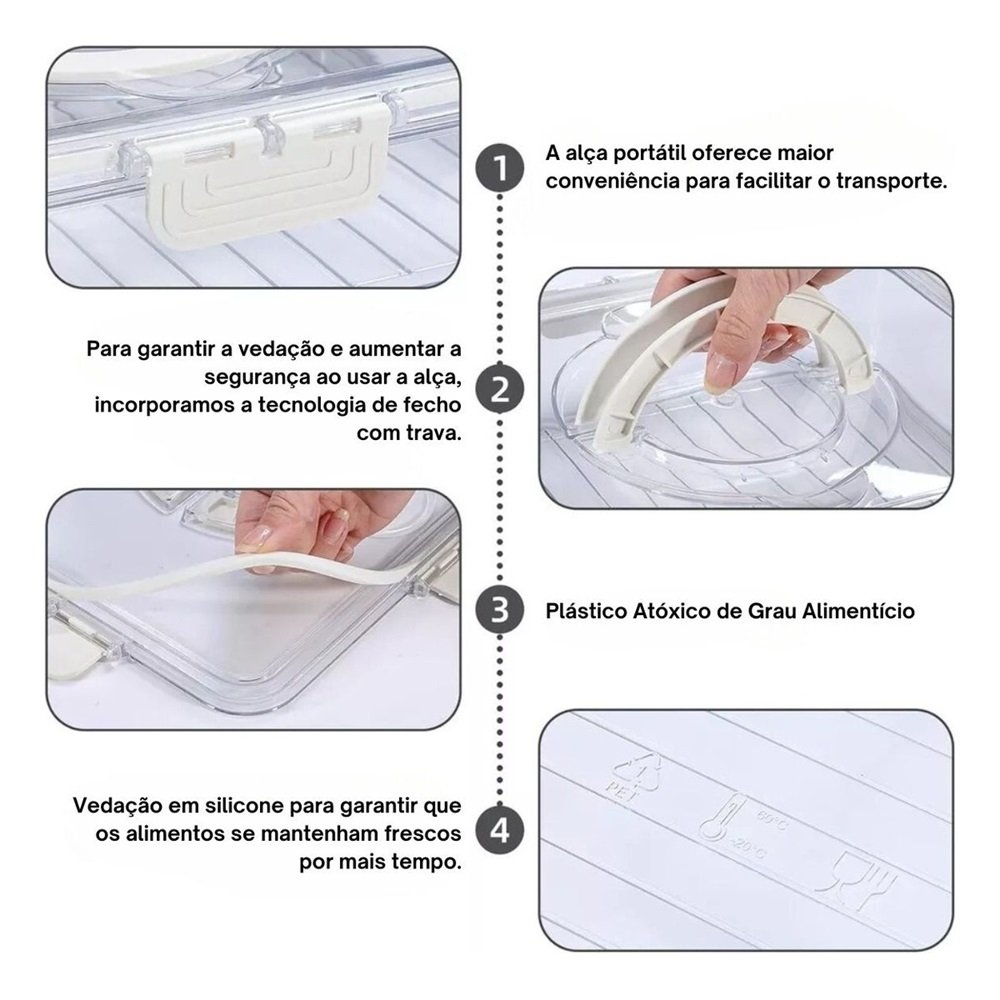 Pote Organizador de Geladeira Frutas e Verduras com Cesto 3,8l - 6