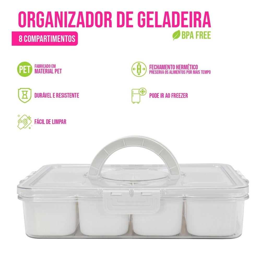Pote Organizador de Geladeira Frutas e Verduras com Cesto 3,8l - 7