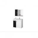 Ver imagem 3 de Conjunto Gabinete e Espelheira Zurique para Banheiro Branco Preto Fosco