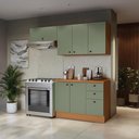 Ver imagem 1 de Armário de Cozinha Compacta 3 Gavetas 200cm Canela/verde Frevo Pixel Kappesberg