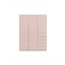 Ver imagem 3 de Guarda Roupa Pérola Rosê 3 Portas Giratórias 4 Gavetas MDF Rosa Phoenix Baby